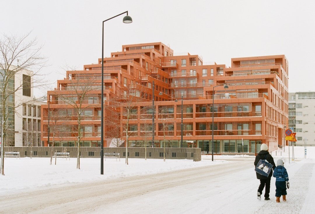 Architecturally exceptional terrace house Ambra was completed in Jätkäsaari Helsinki