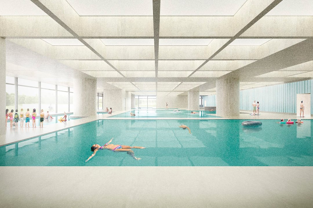 Bunkkeri hybrid, swimming hall