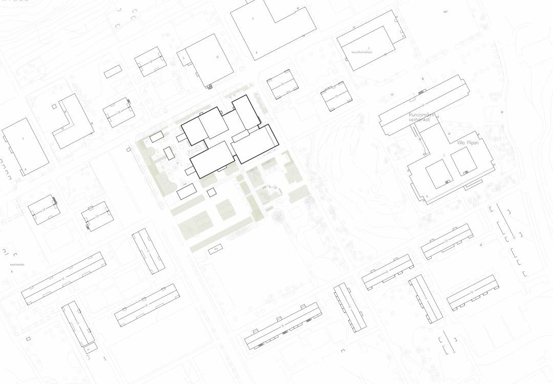 Monitoimitalo Riimi, Site plan.