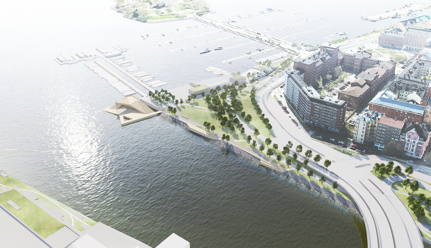 Kotisatama project, aerial view north.