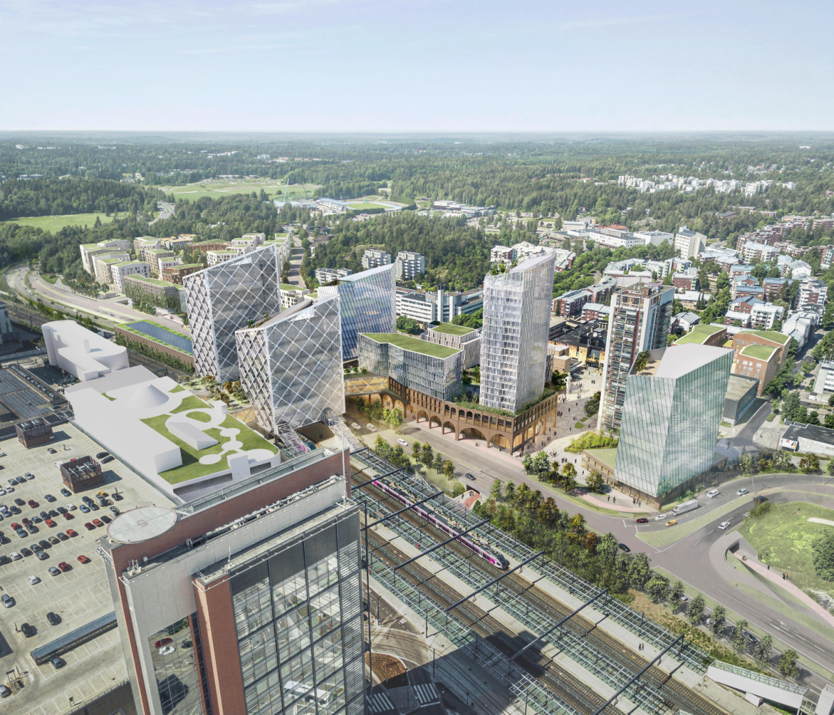 Leppävaara Centre arial view from the southeast