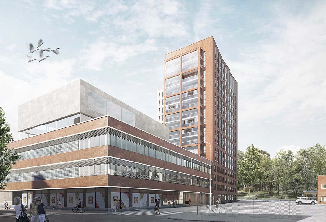 Arabia Centre Extension, exterior view from south.