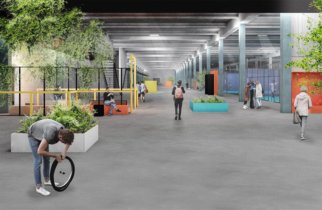 Kera area, logistigs hall convert use consept, Espoo Finland.