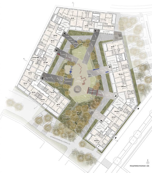Kruunuvuorenranta block 49338, floor plan.