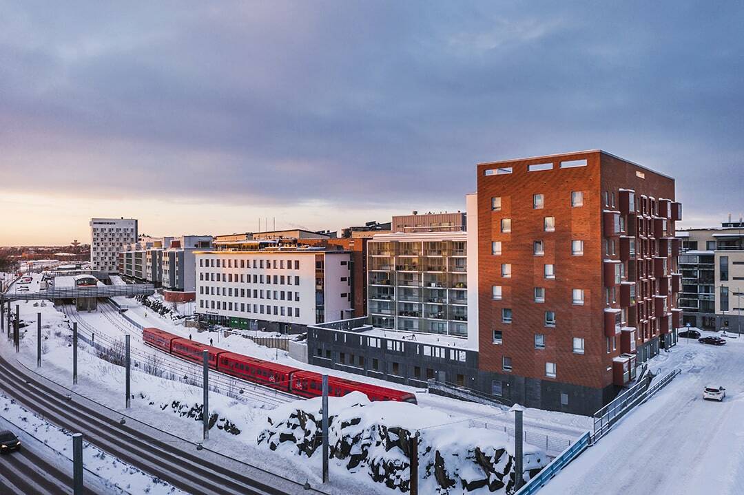 Retkeilijänkatu 13-15 housing, areal view. Photo: Kuvio