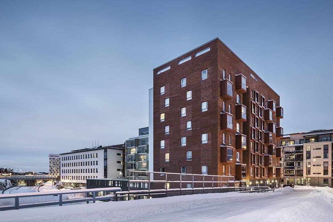 Retkeilijänkatu 13-15 housing, facade view. Photo: Kuvio