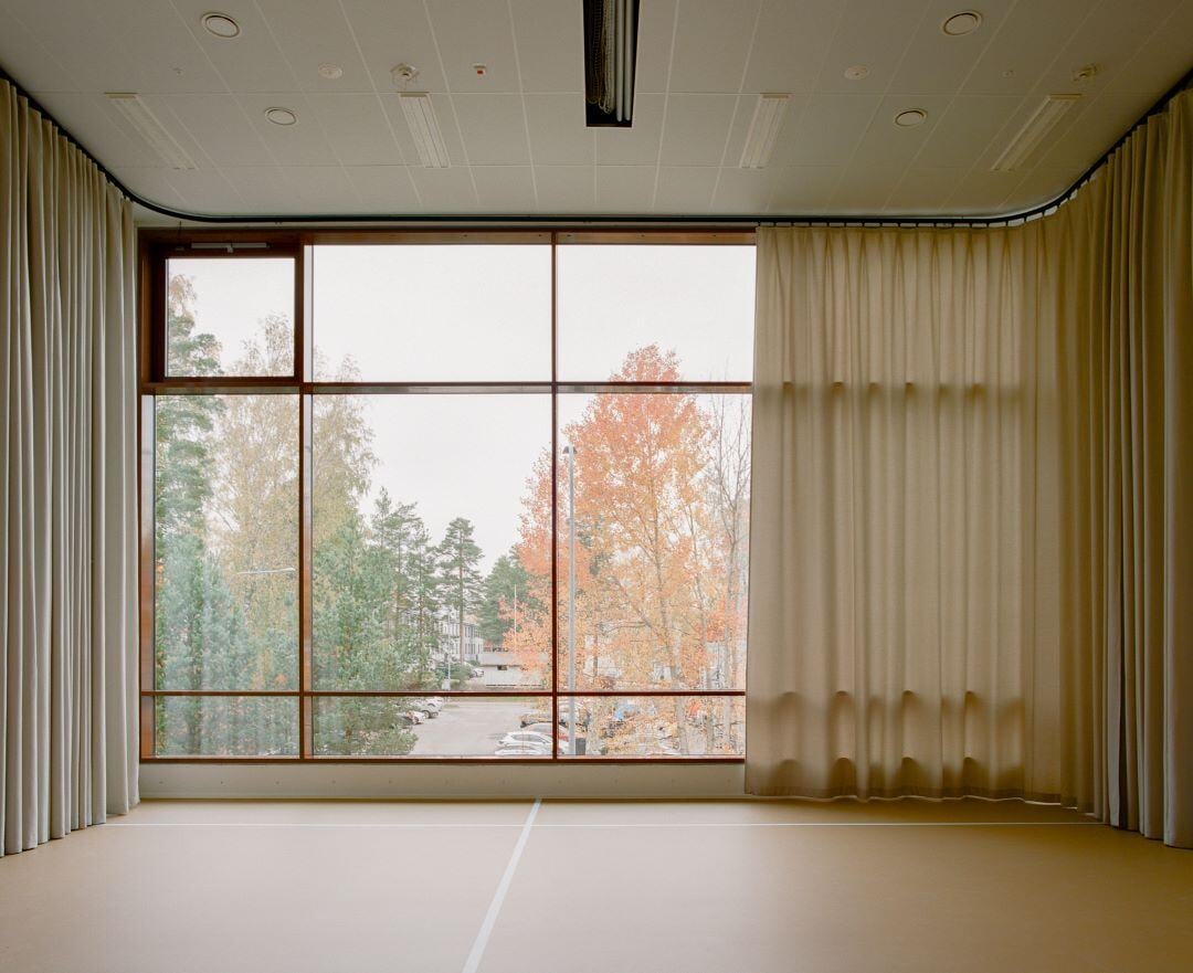 Viherkallio daycare, interior sports hall view. Photo: Kalle Kouhia